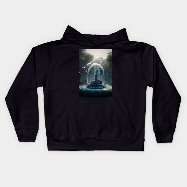 Tranquil Garden of Trees Kids Hoodie by Jades-Corner